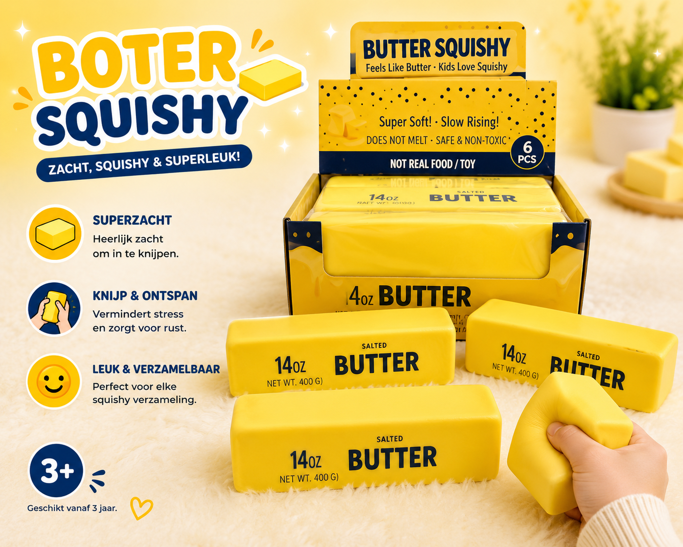Butter Squishy - Squeeze Boterstaaf XXL