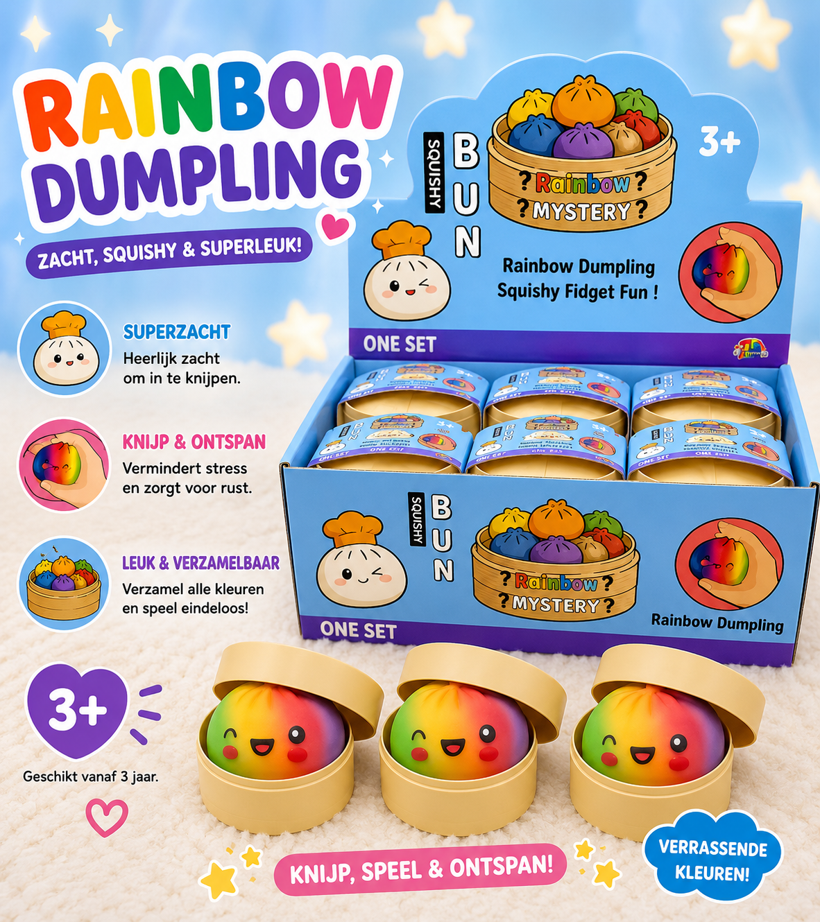 Dumpling Squishy Rainbow (8,5 cm)